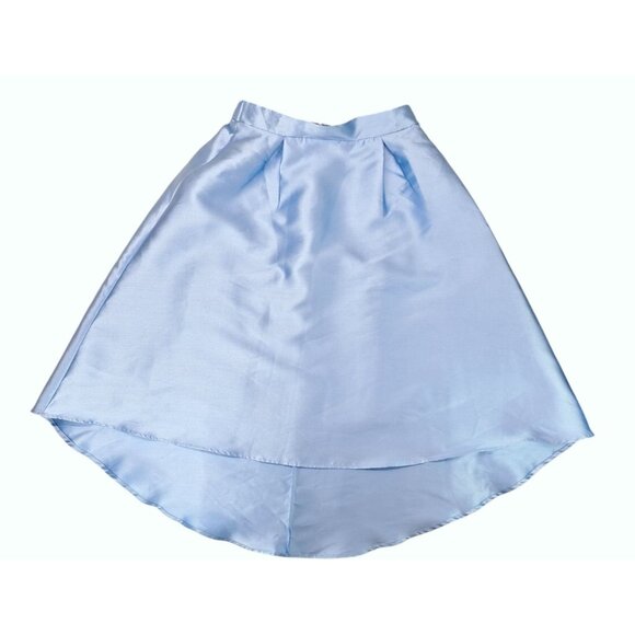 Nickie Lew Other - Nickie Lew Light Blue High-Low Skirt Girl Size 14 Satin Elastic Waist Zipper New